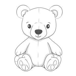 Раскраска игрушка плюшевого медведя с ушками