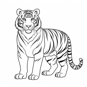 Раскраска грациозный тигр хищник