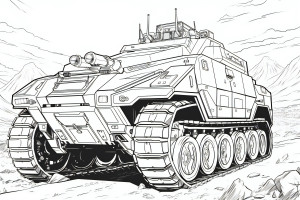 Раскраска танк «Огневой астероид»