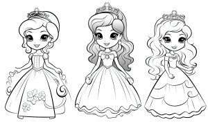 Раскраска принцессы на баллу «Королевская милость»