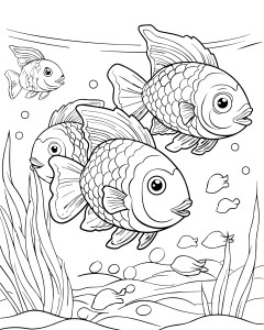 Раскраска рыба «Свобода в глубинах»