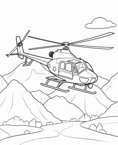 Раскраска вертолет «Соколиная гора»