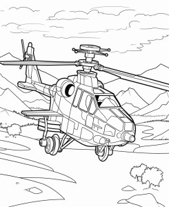 Раскраска военный вертолет «Грозовик»