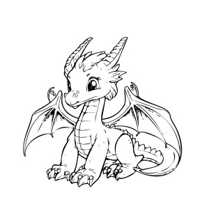 Раскраска волшебный малыш дракон
