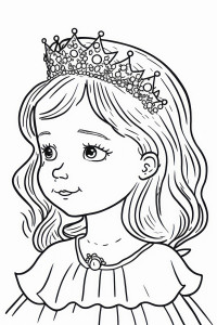 Раскраска юная принцесса «Благородство короны»