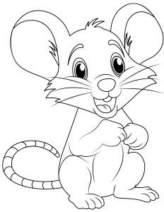 Раскраска счастливая крыса