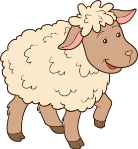 Раскрашенная картинка: овца по точкам