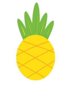 Раскрашенная картинка: ананас по точкам