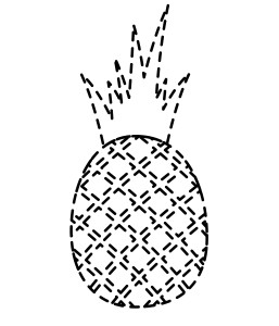 Раскраска контур ананаса