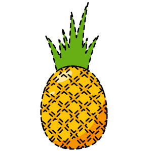 Раскрашенная картинка: контур ананаса