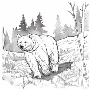Раскраска реалистичный белый медведь