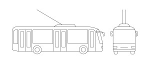 Раскраска современный троллейбус