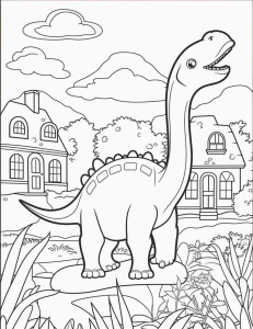 Раскраска динозавр с длинной шеей
