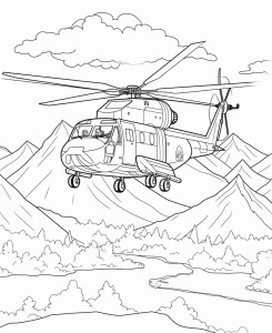 Раскраска вертолет «Горный орел»