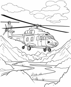 Раскраска вертолет «Чайка»