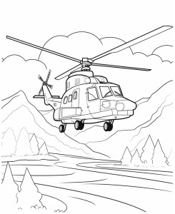 Раскраска вертолет ми-8