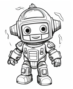 Раскраска робот космонавт