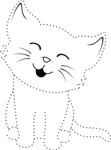 Раскраска кошка по точкам