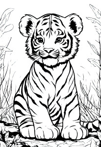 Раскраска сказочный тигренок