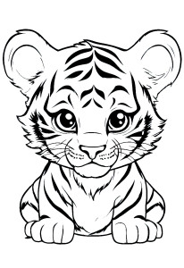 Раскраска амурский тигренок