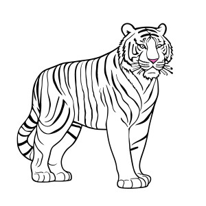 Раскраска грациозный тигр