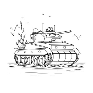 Раскраска танк «Боевая галочка»