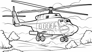 Раскраска вертолет «Скорость над землей»