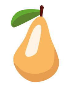 Раскрашенная картинка: сочная груша с листиком
