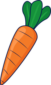 Раскрашенная картинка: сочная морковь