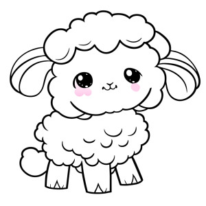 Раскраска милая овечка