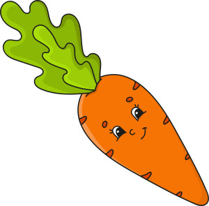 Раскрашенная картинка: красива морковь с лицом