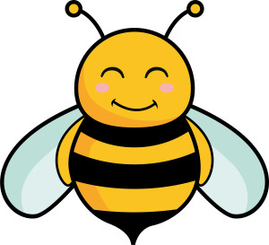 Раскрашенная картинка: пчела по точкам