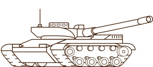 Раскраска атакующий танк