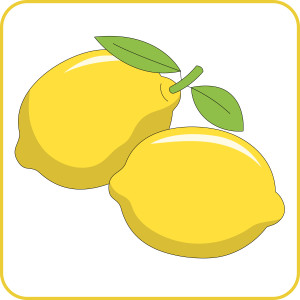 Раскрашенная картинка: два лимона по точкам