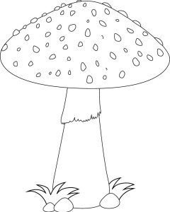Раскраска большой красный гриб из мультфильма
