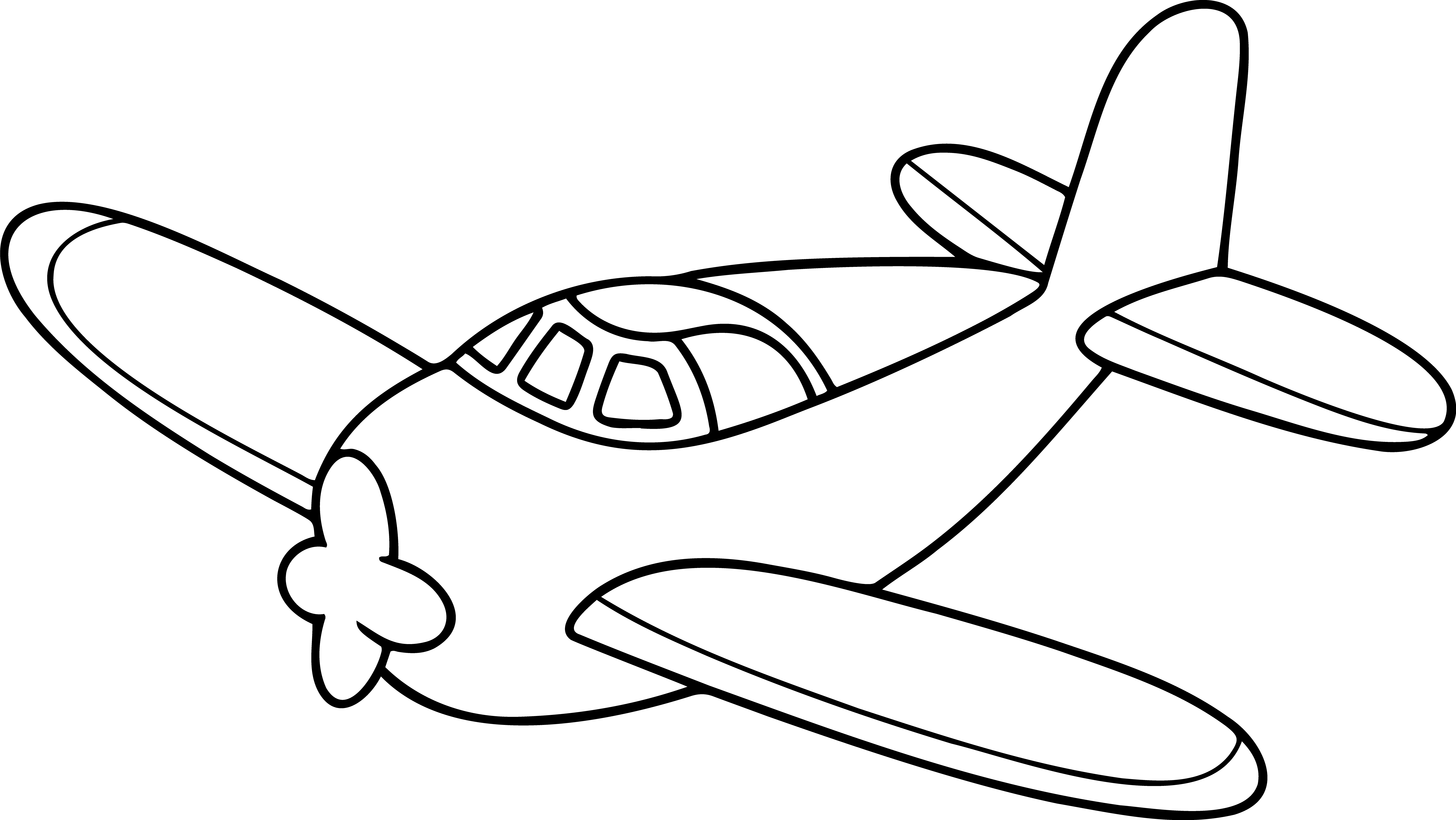 Раскраска игрушечный самолет с винтом формата А4 в высоком качестве