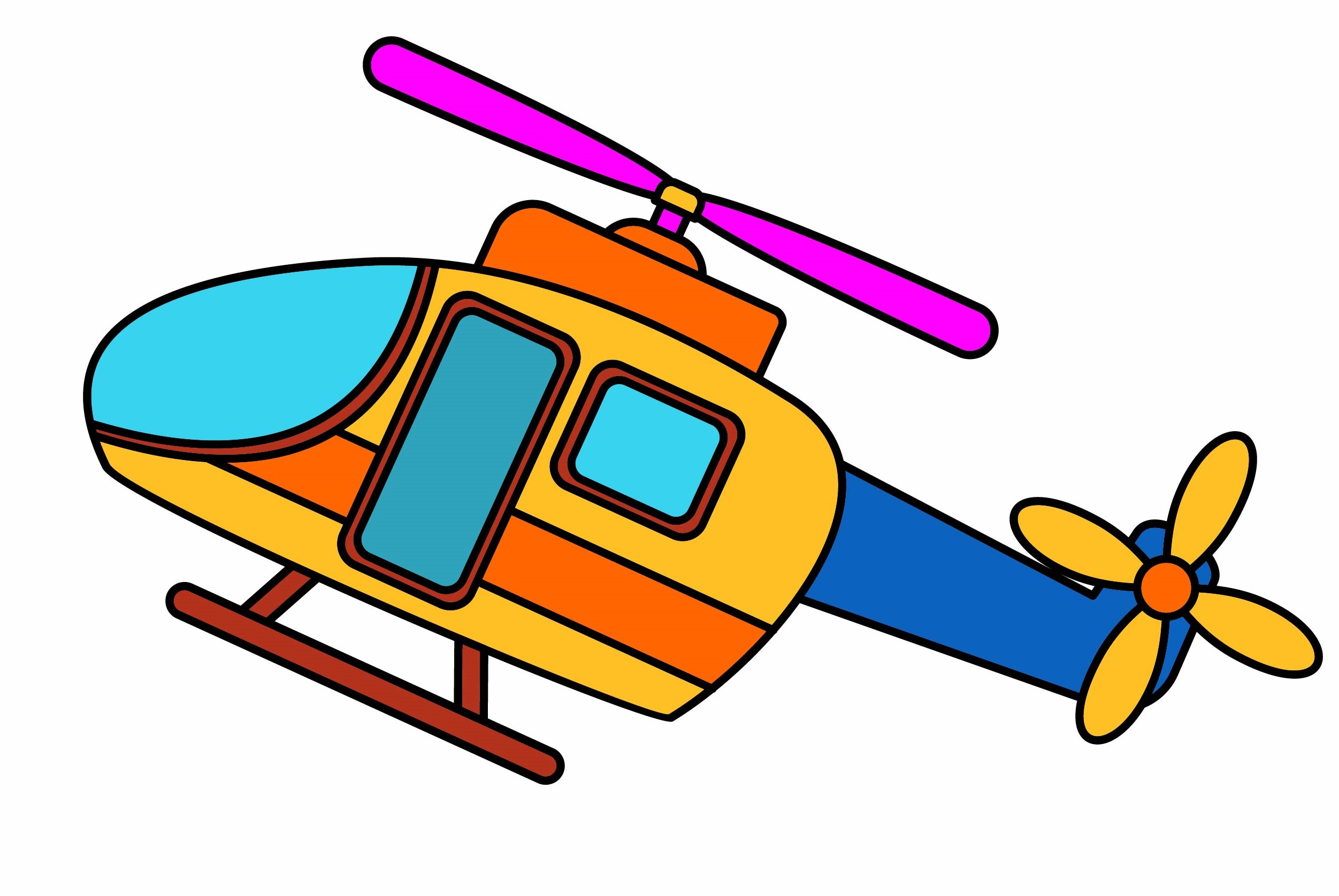 Раскраска вертолет «Маленький авиалайнер» формата А4 в высоком качестве
