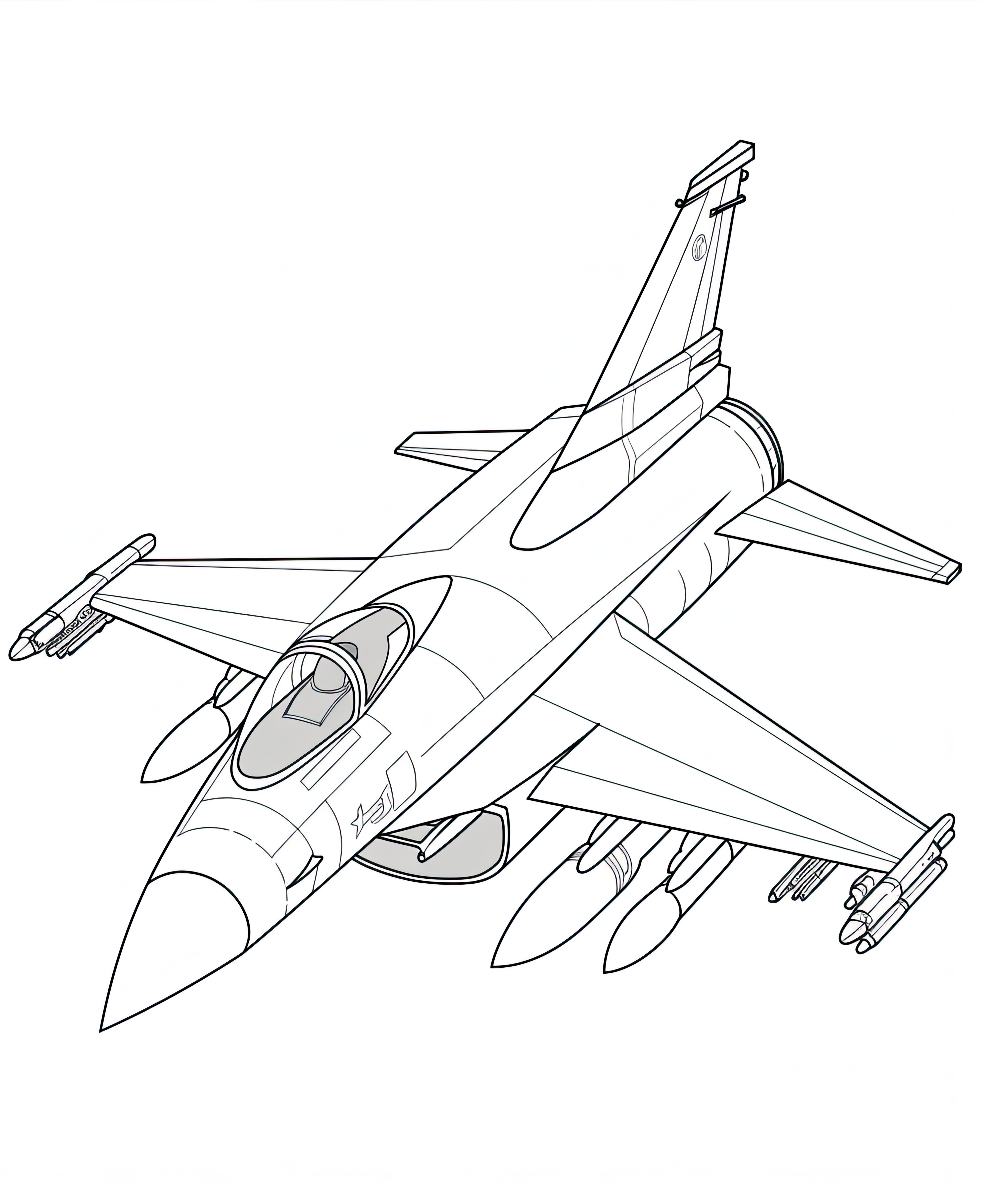 Раскраска боевой истребитель формата А4 в высоком качестве