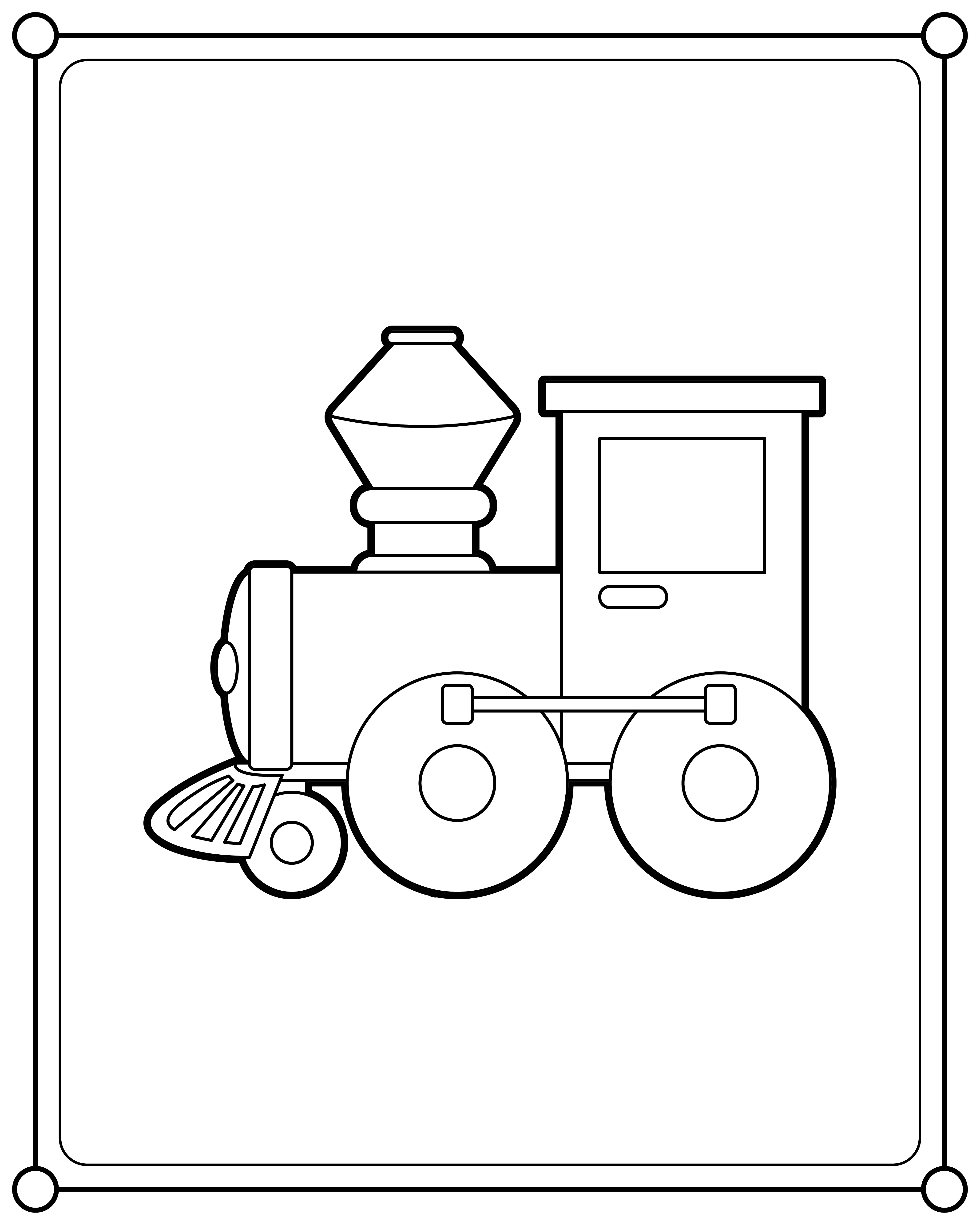 Раскраска игрушечный маленький поезд формата А4 в высоком качестве