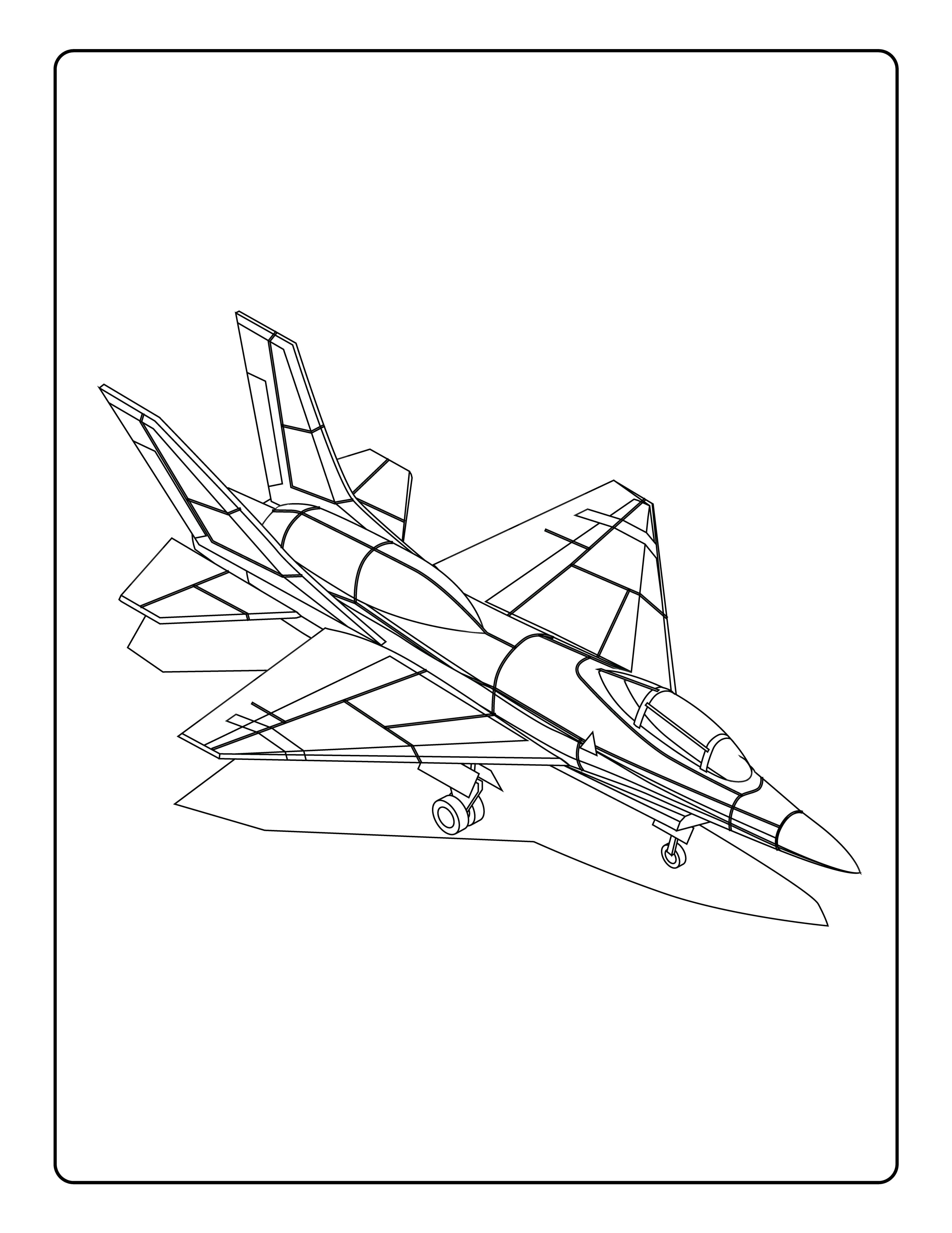 Раскраска истребитель «Боевое крыло» формата А4 в высоком качестве