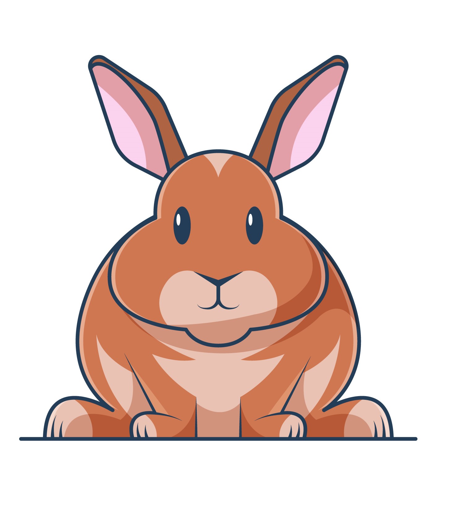 Образец раскрашенной картинки забавный заяц с длинными ушами