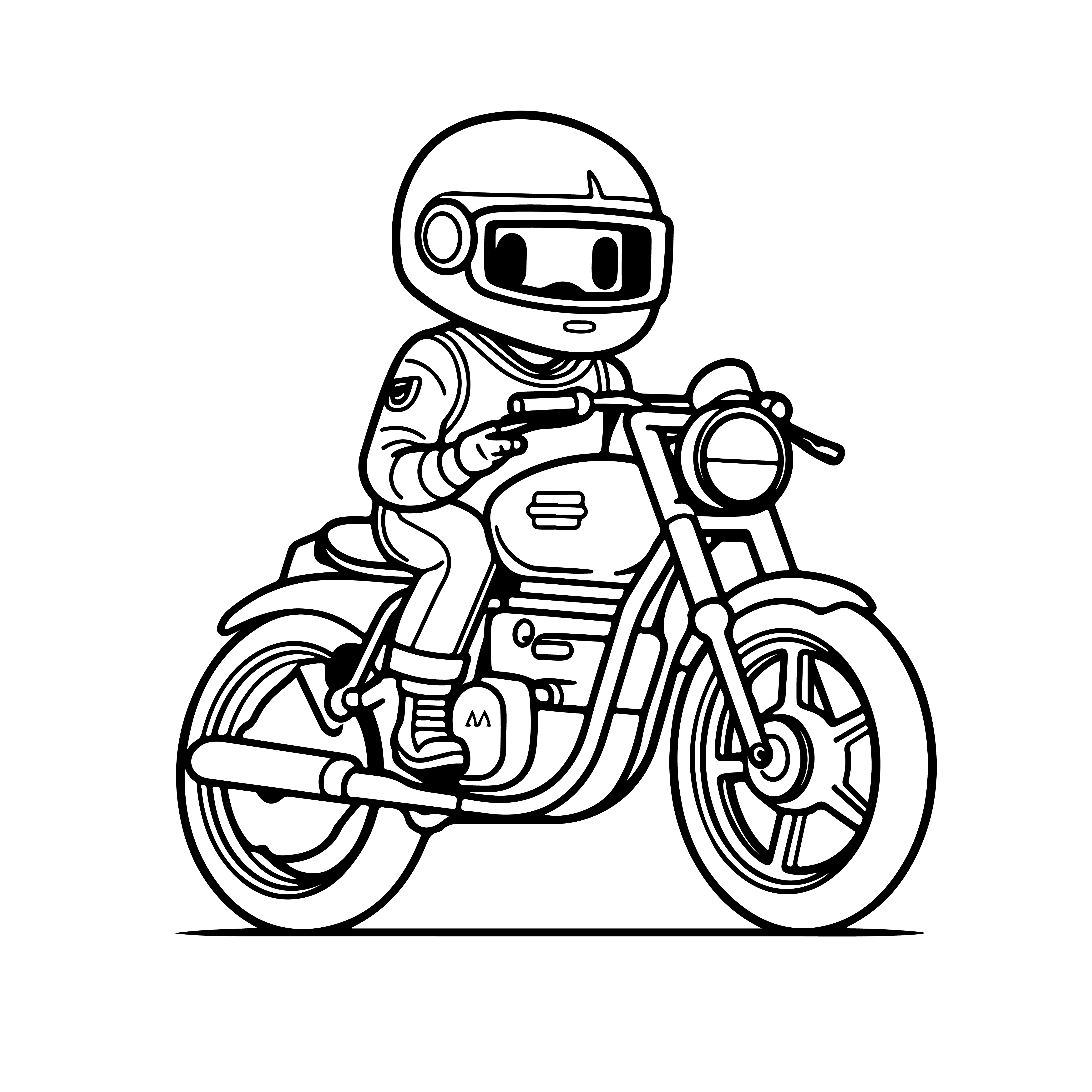 Раскраска мотоцикл «Гром и молния» формата А4 в высоком качестве