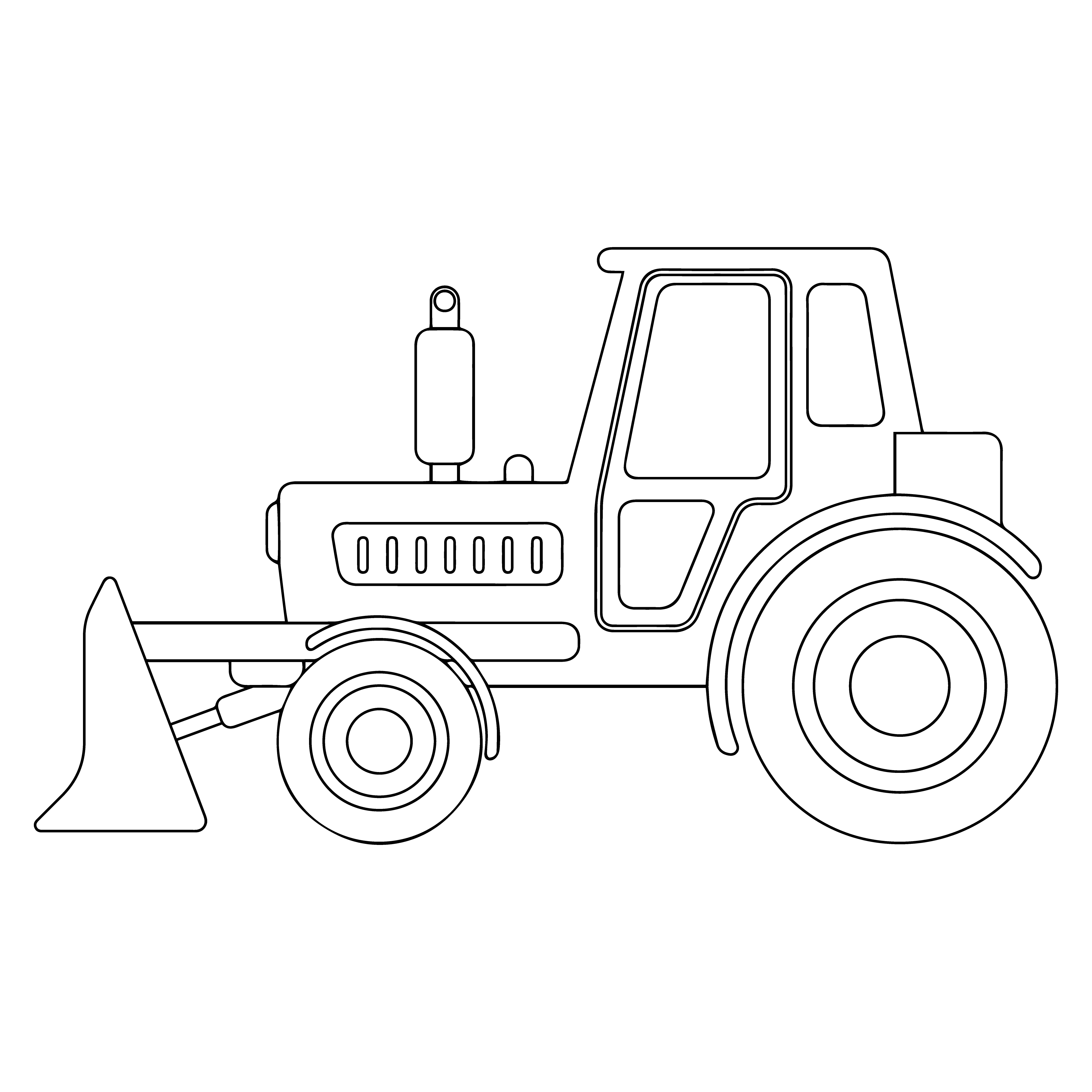 Раскраска трактор бульдозер формата А4 в высоком качестве