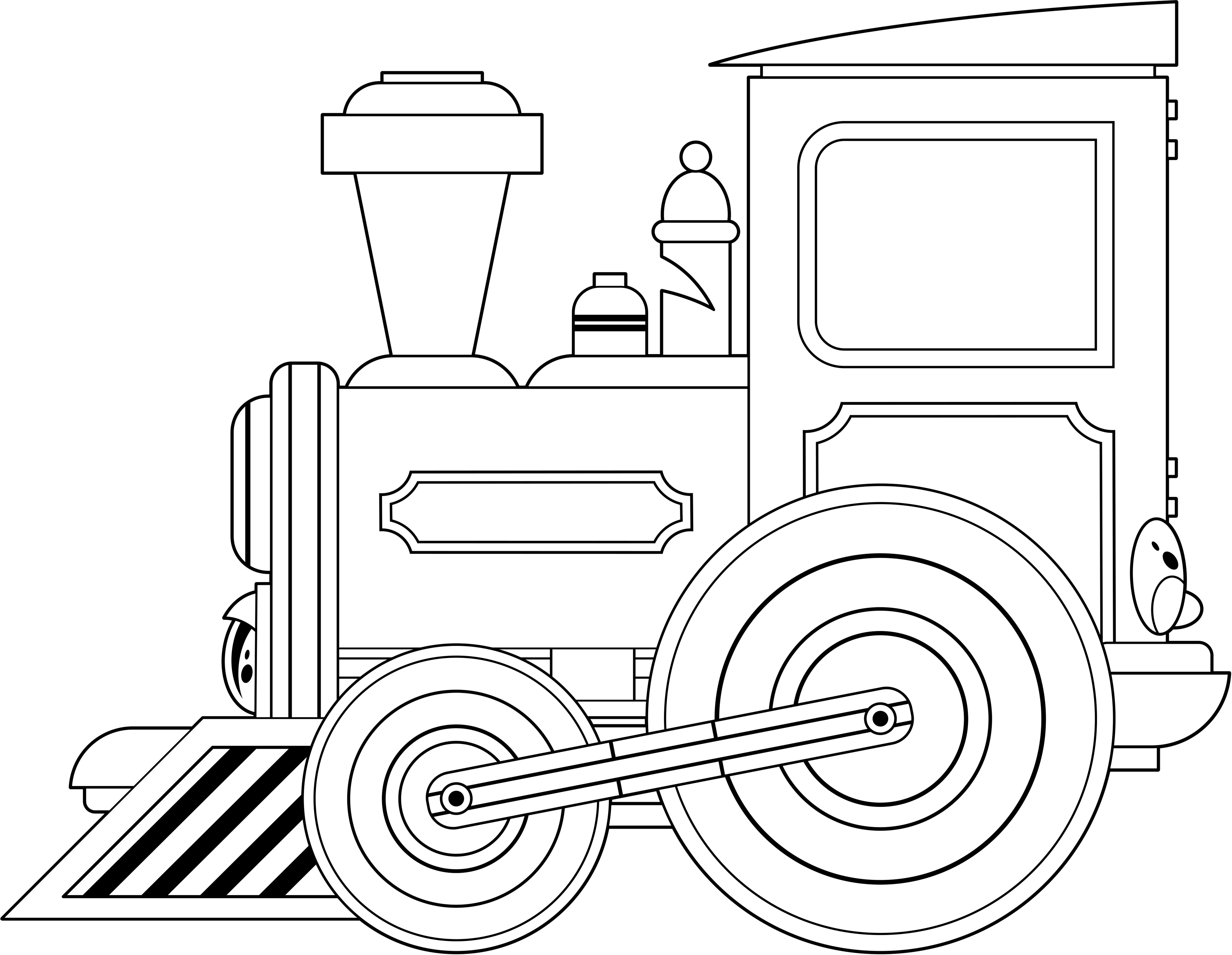 Раскраска ретро поезд паровоз формата А4 в высоком качестве