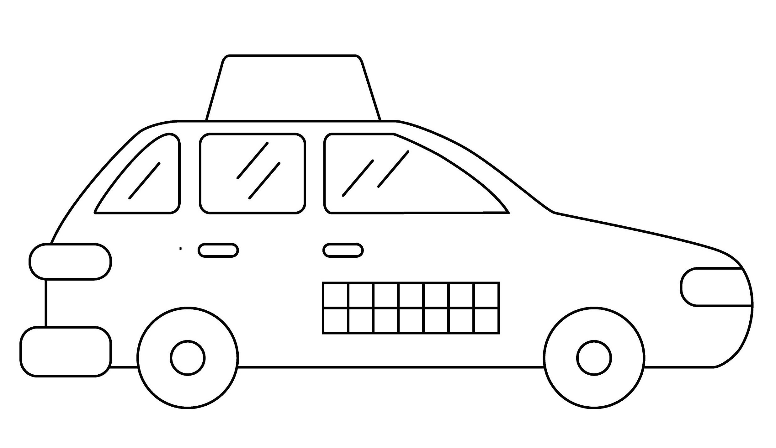 Раскраска детское такси формата А4 в высоком качестве