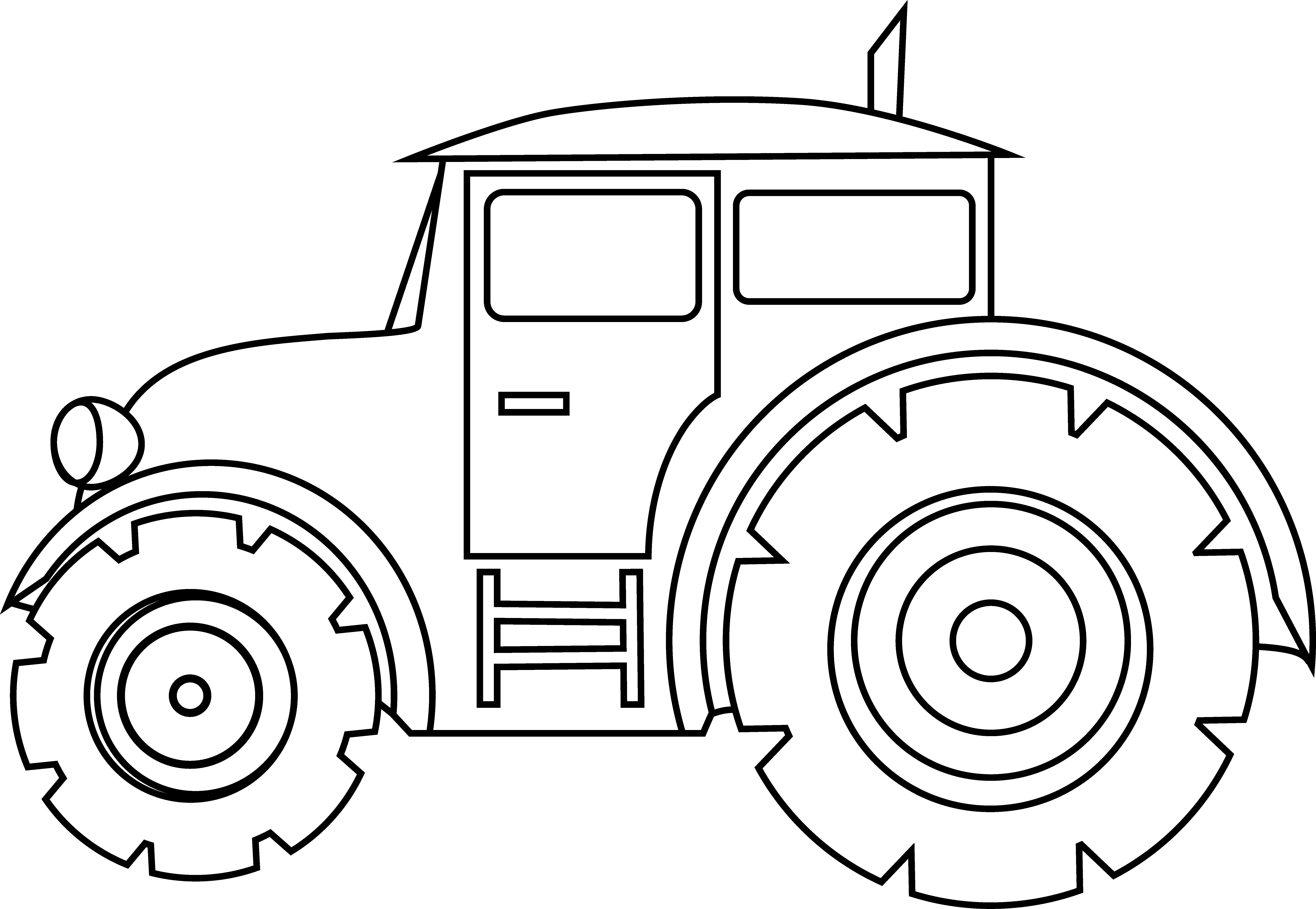 Раскраска большой трактор формата А4 в высоком качестве