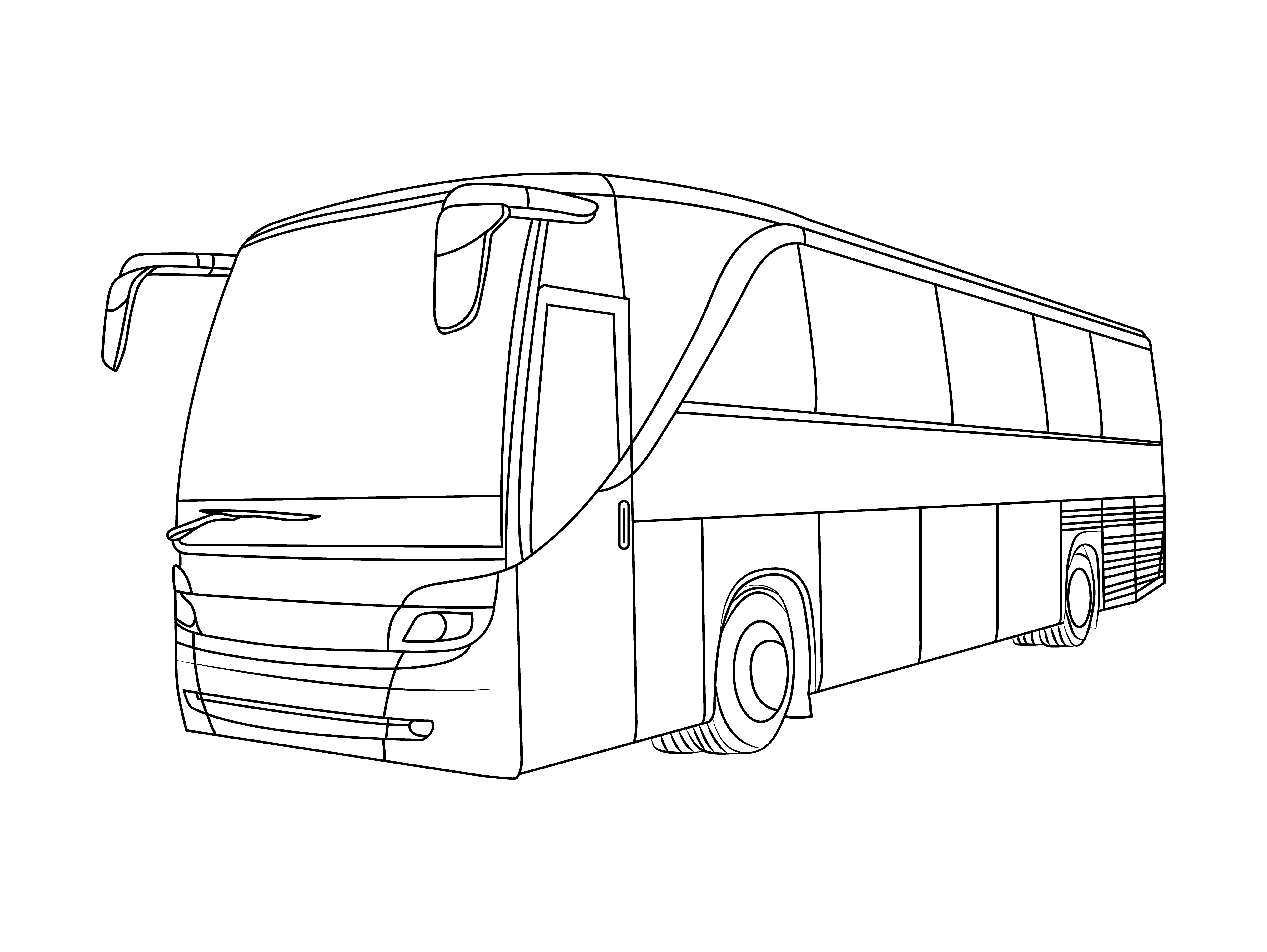 Раскраска современный городской автобус формата А4 в высоком качестве