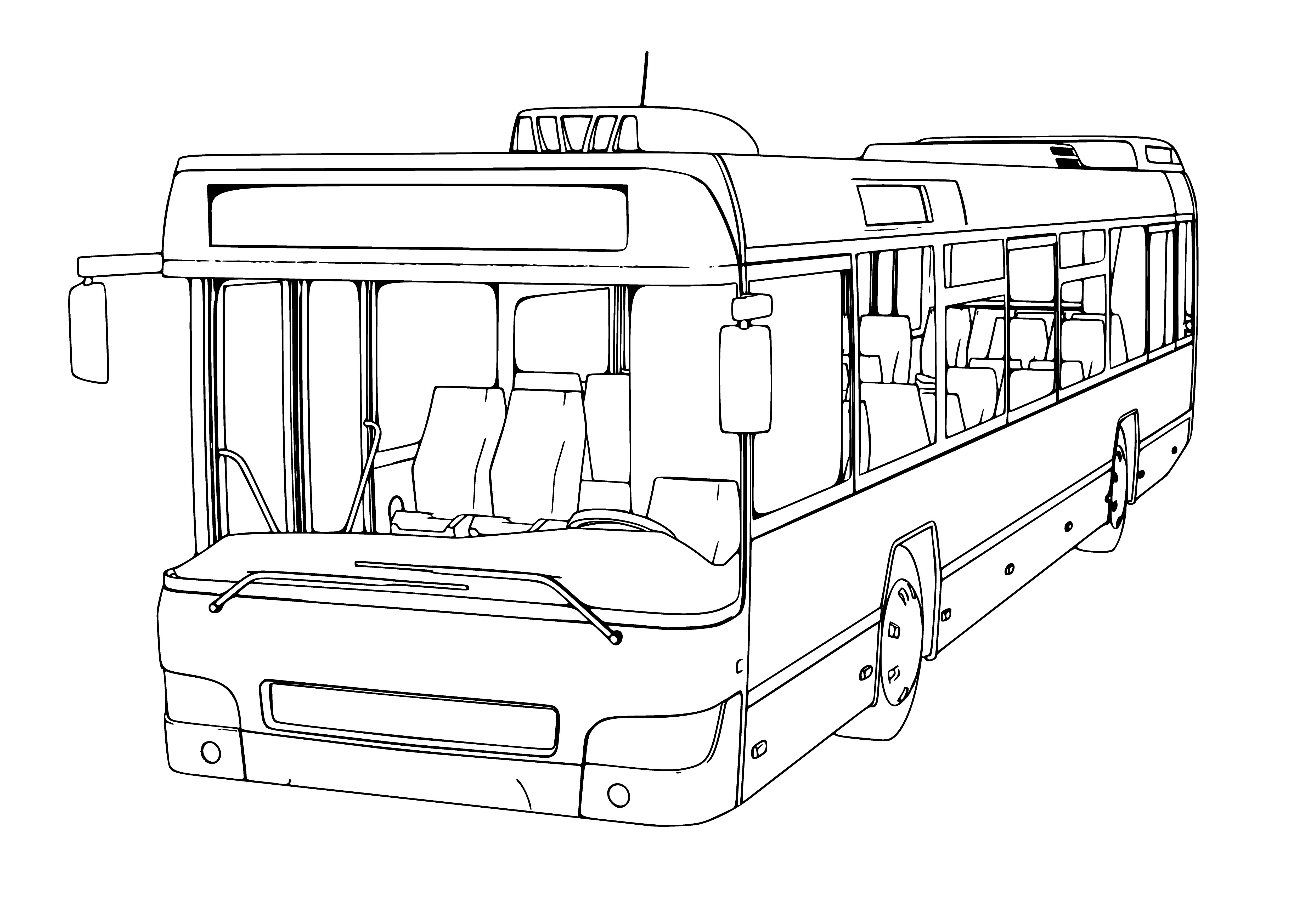 Раскраска большой современный автобус формата А4 в высоком качестве