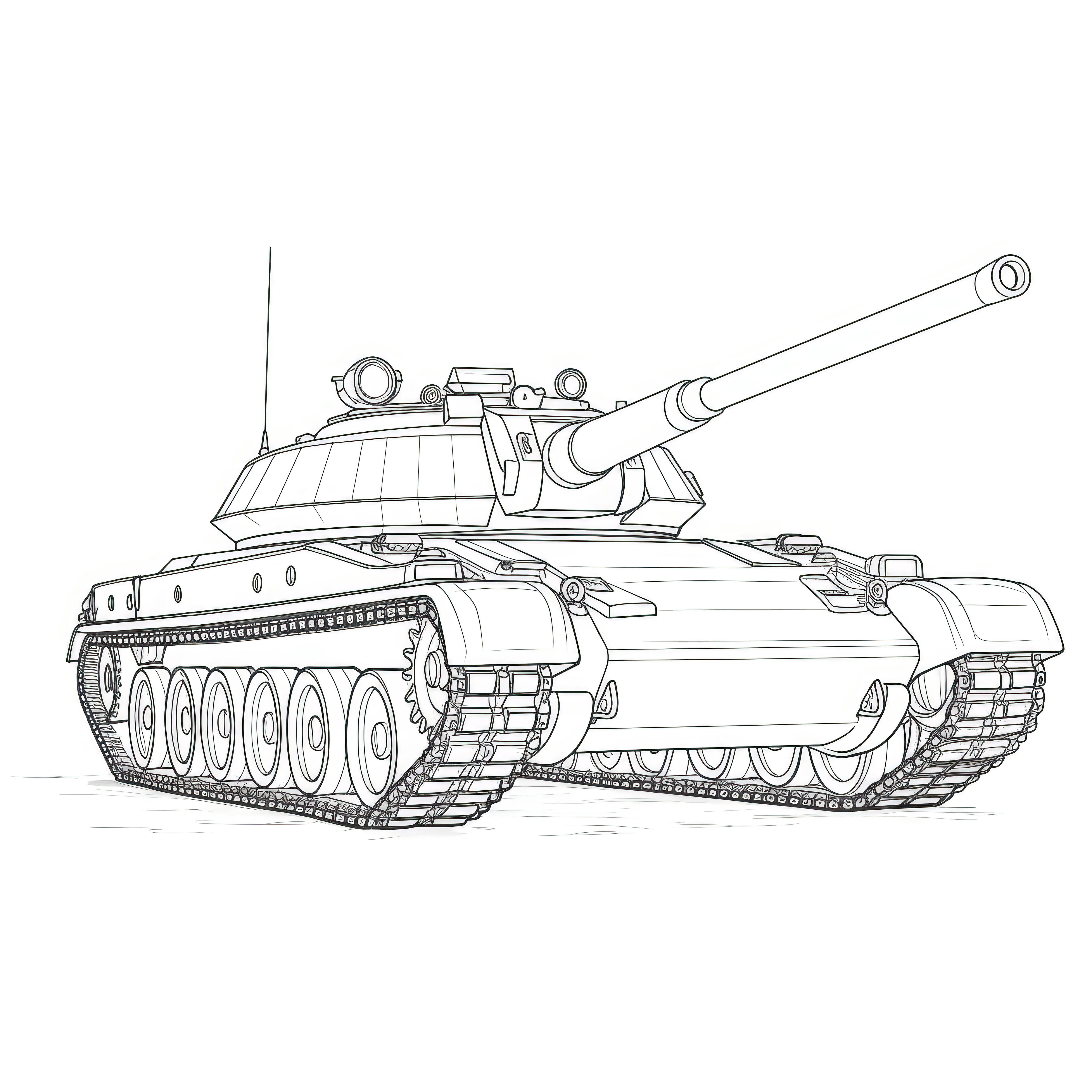 Раскраска танк «Военный ураган» формата А4 в высоком качестве