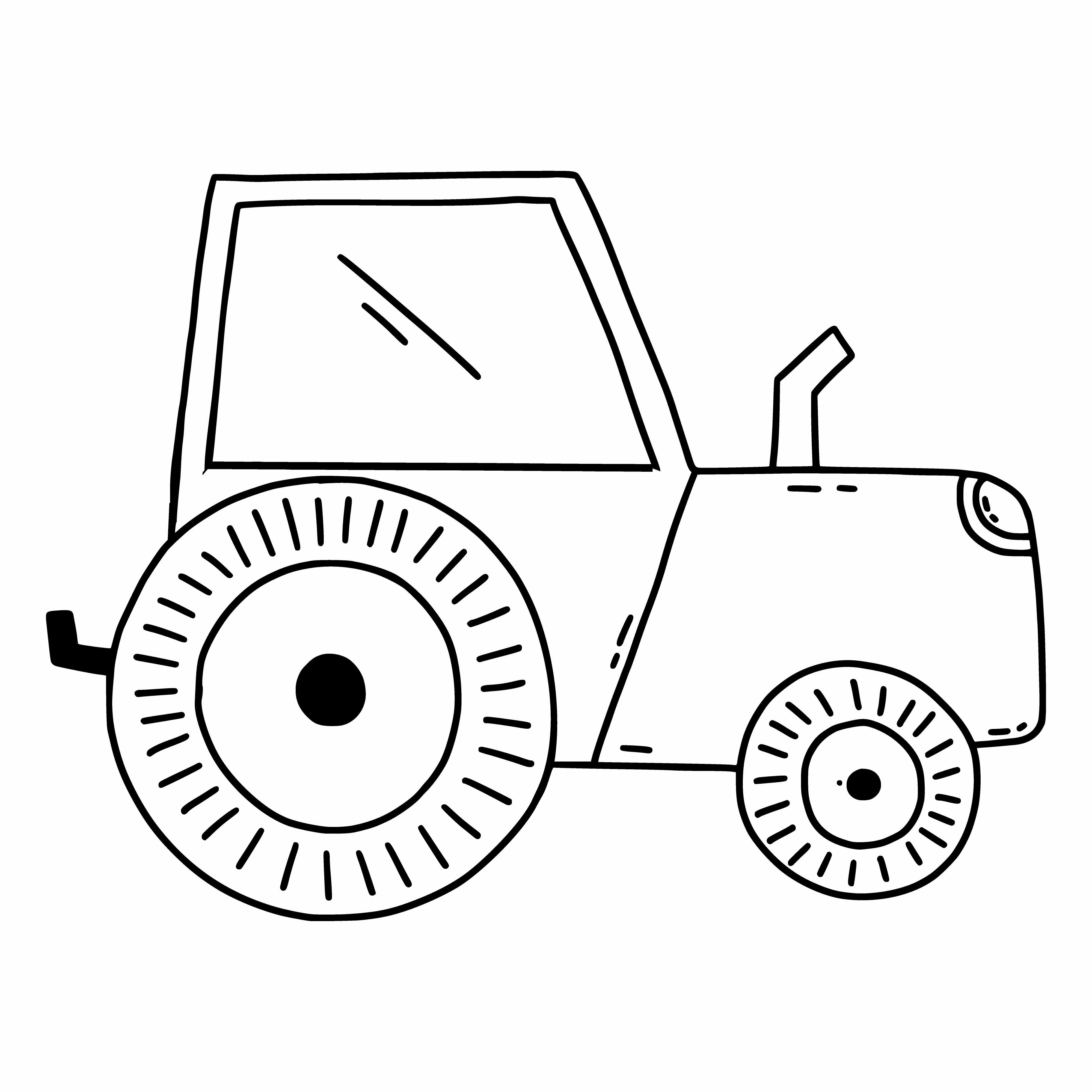Раскраска игрушечный трактор формата А4 в высоком качестве